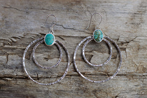 Turquoise Double Hoop Earrings