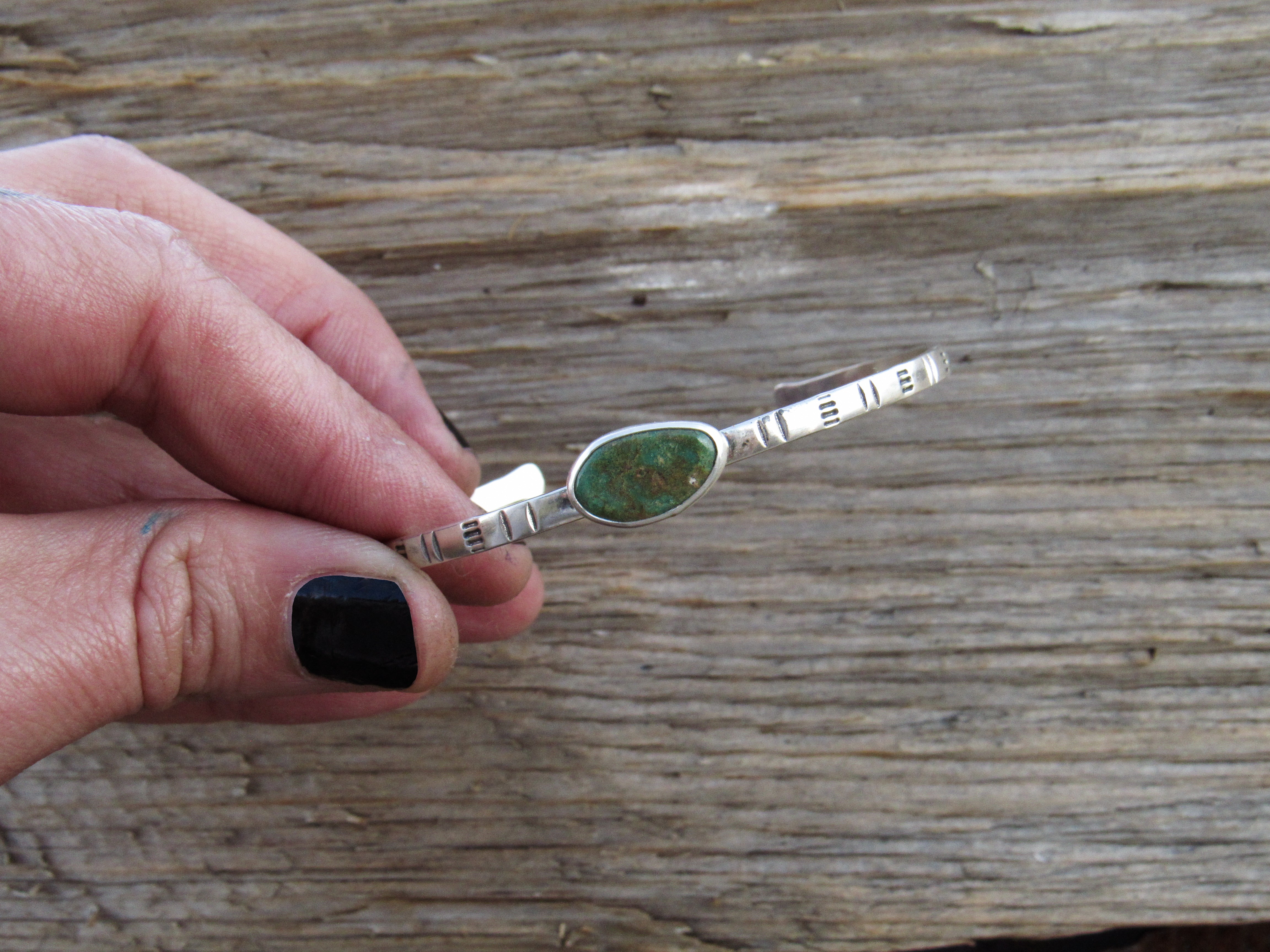 Stamped Turquoise Cuff