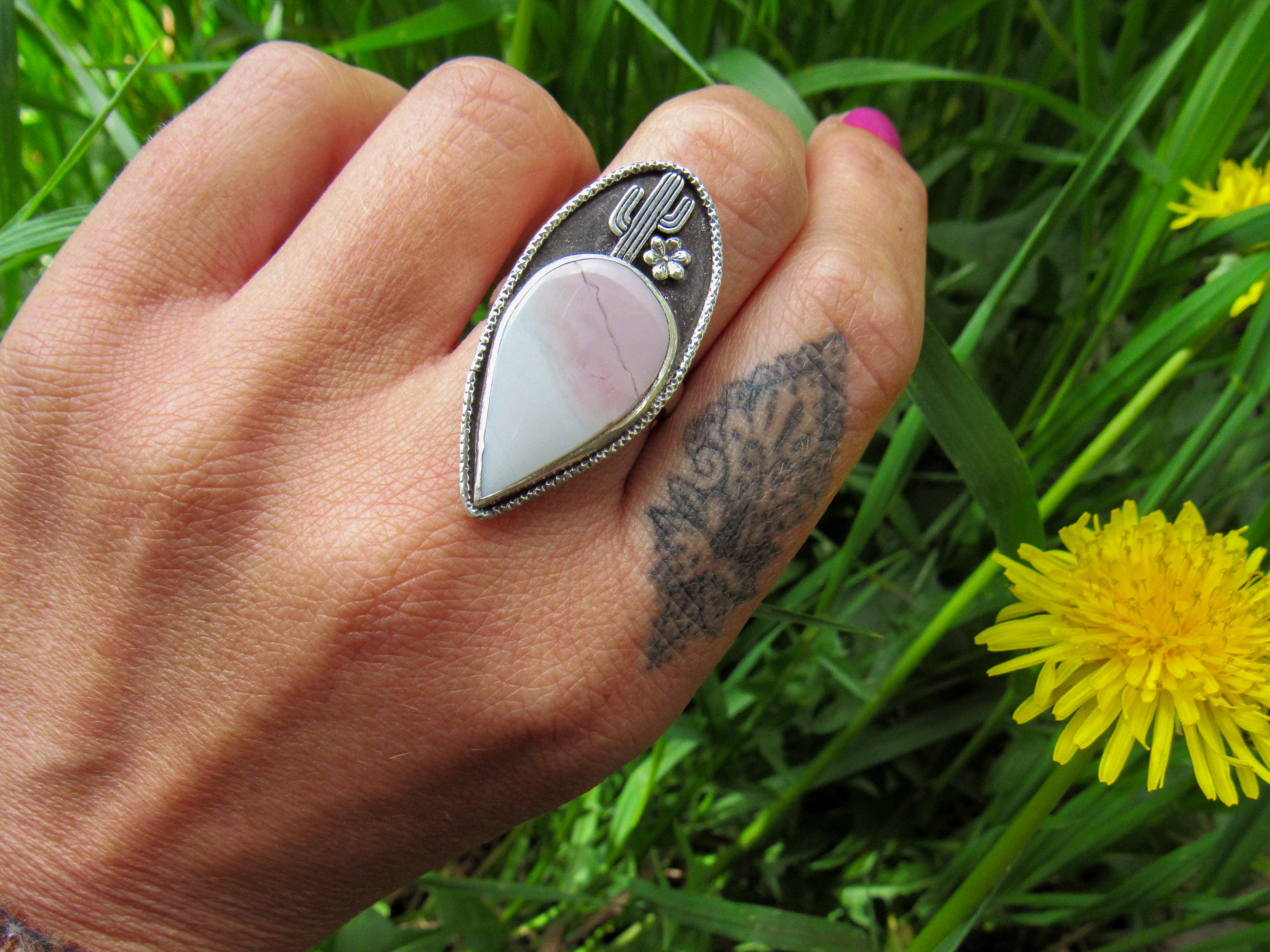 Jasper Desert Scene Ring - Size 7