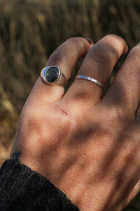 Black Sapphire Signet Ring - Size 4