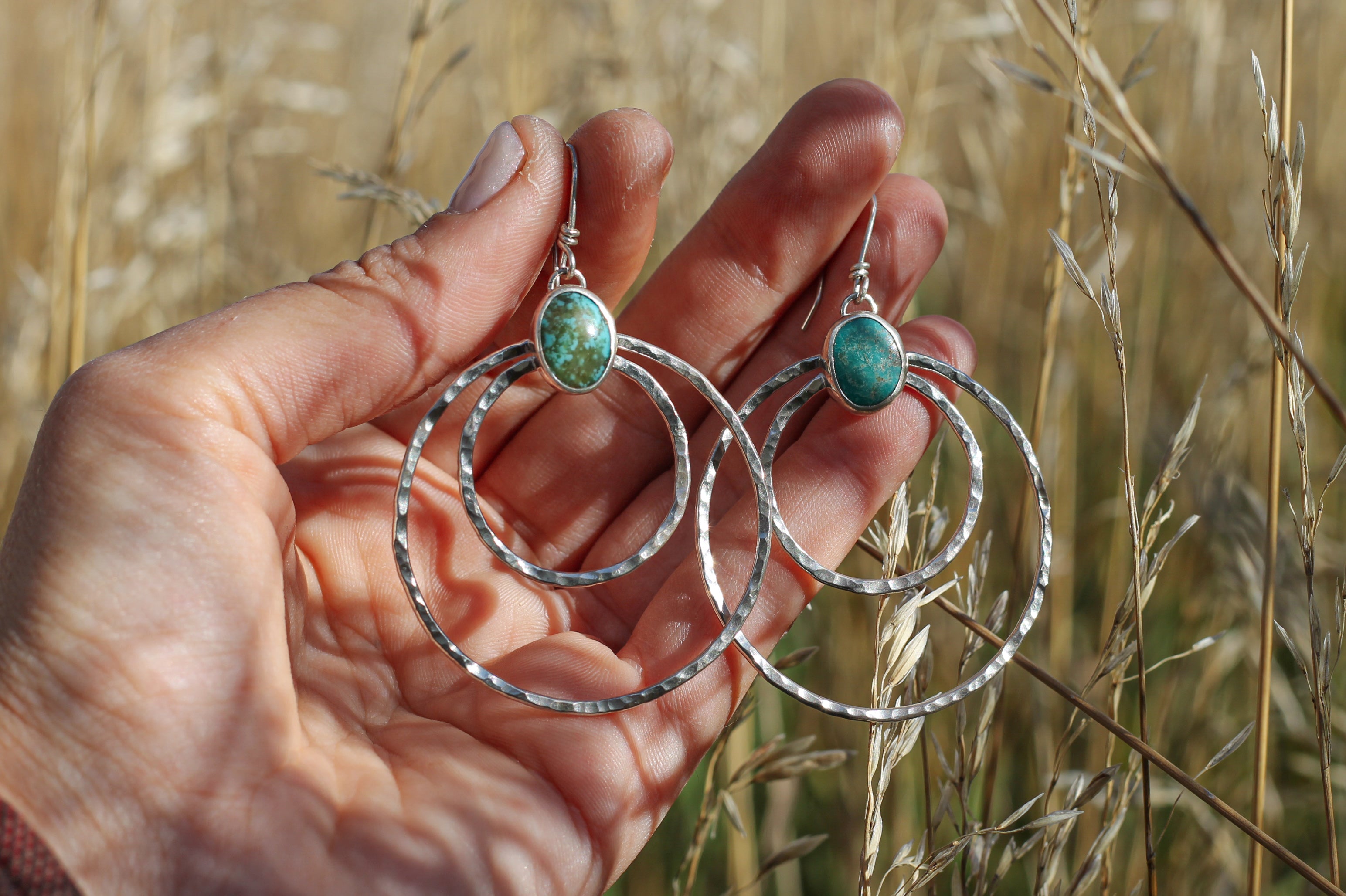 Turquoise Double Hoop Earrings