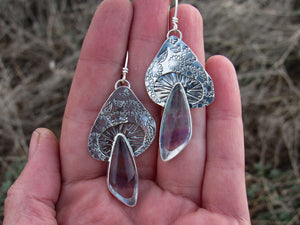 Fluorite Mushroom Earrings