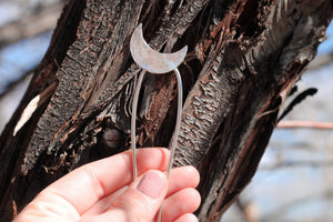 Crescent moon hair pin