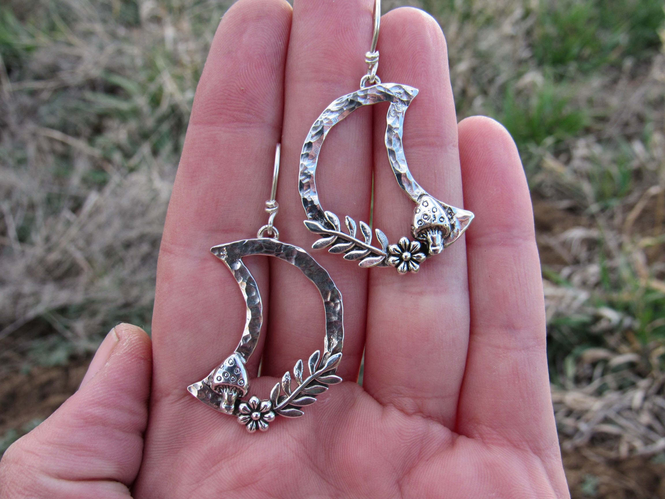 Mushroom Moon Earrings