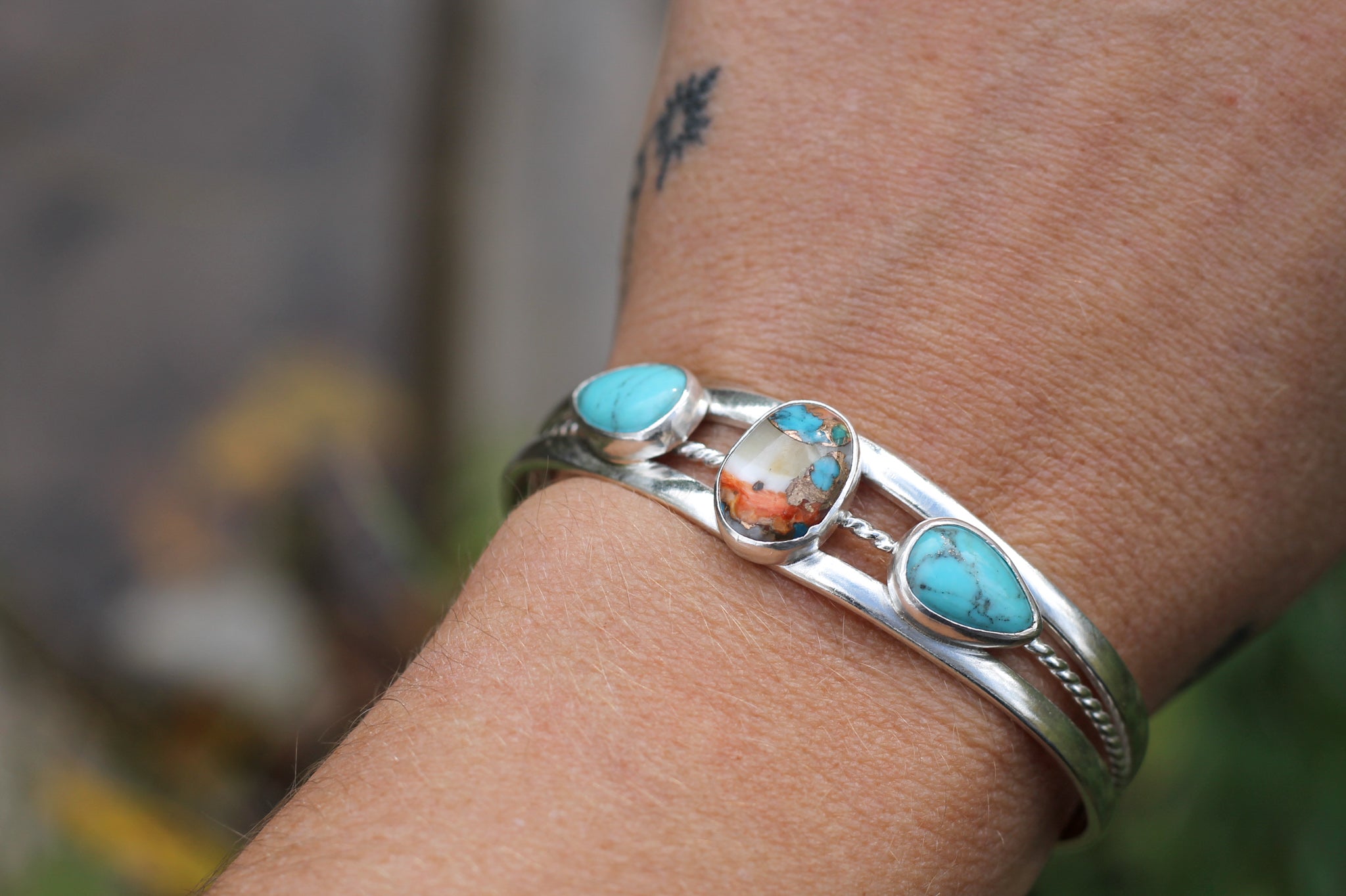 Oyster Copper and Sleeping Beauty Turquoise Cuff