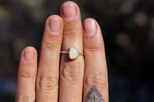 Faceted Ethiopian Opal Ring - Size 5