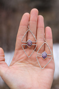 Star Ruby Geometric Earrings