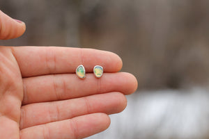 Faceted Ethiopian Opal Studs