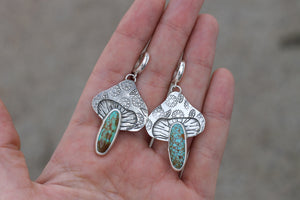 Royston Ribbon Turquoise Mushroom Earrings