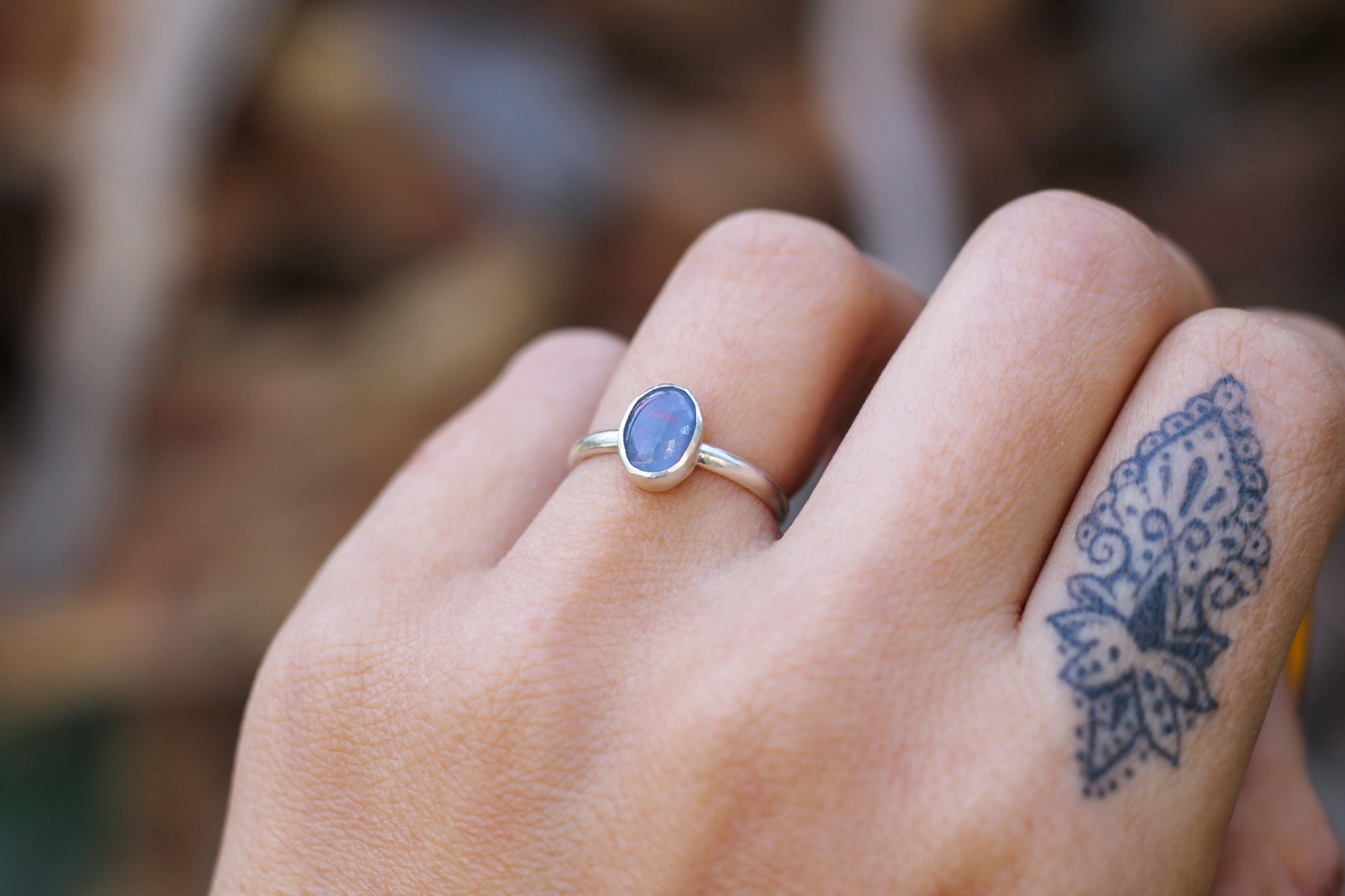 Dainty Boulder Opal Ring - Size 6