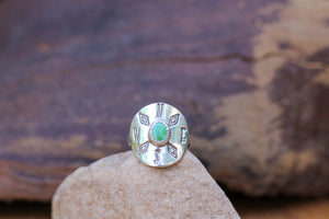 Gaspeite Compass Ring - Size 5.75