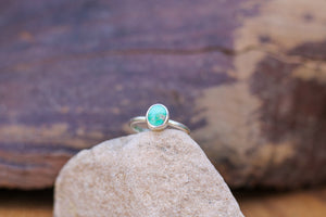 Dainty Sonoran Gold Turquoise Ring - Size 7.75