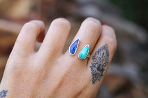 Open Top Opal + Sonoran Gold Turquoise Ring