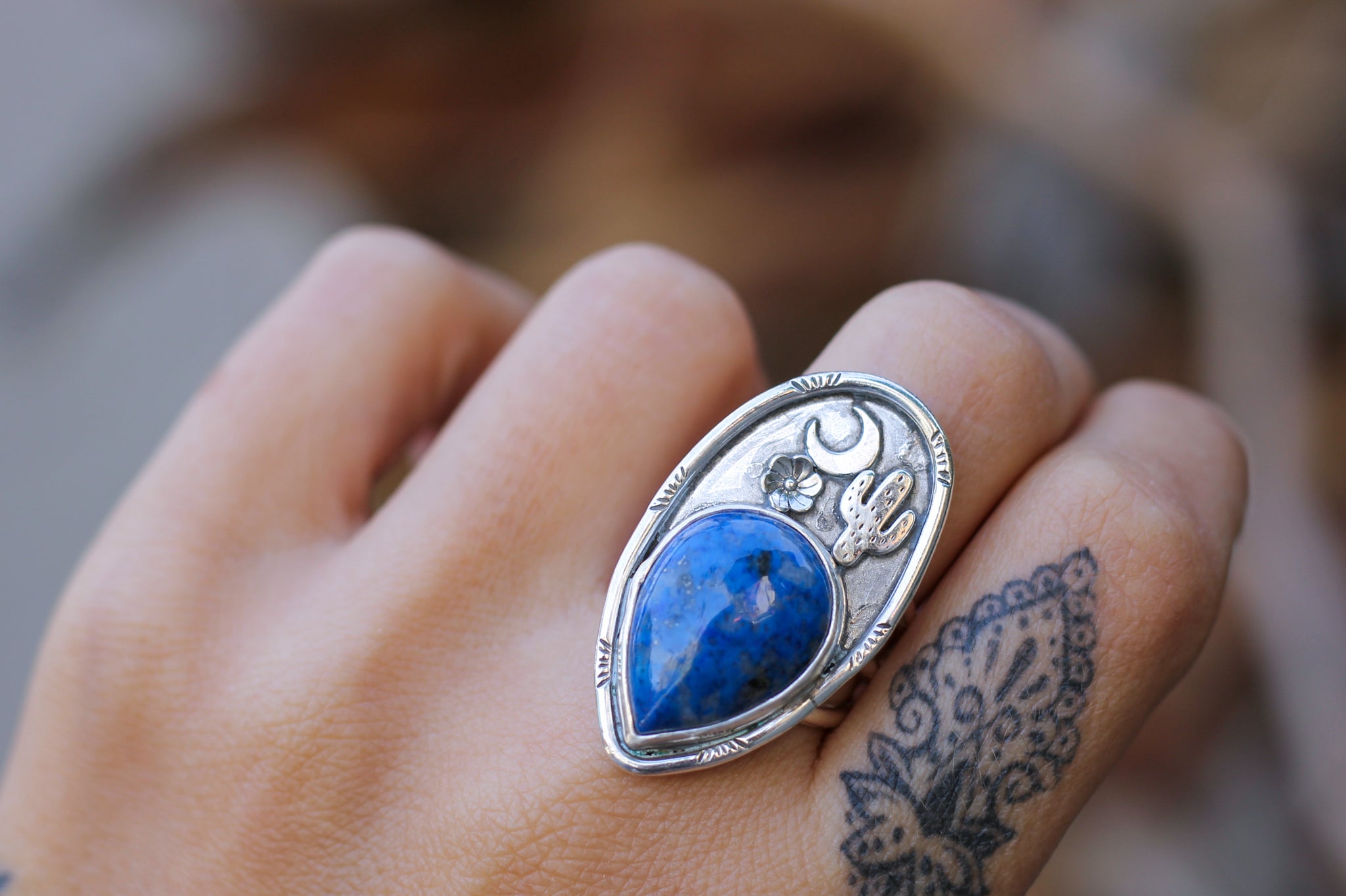 Desert Night Lapis Lazuli Ring - Size 8.5