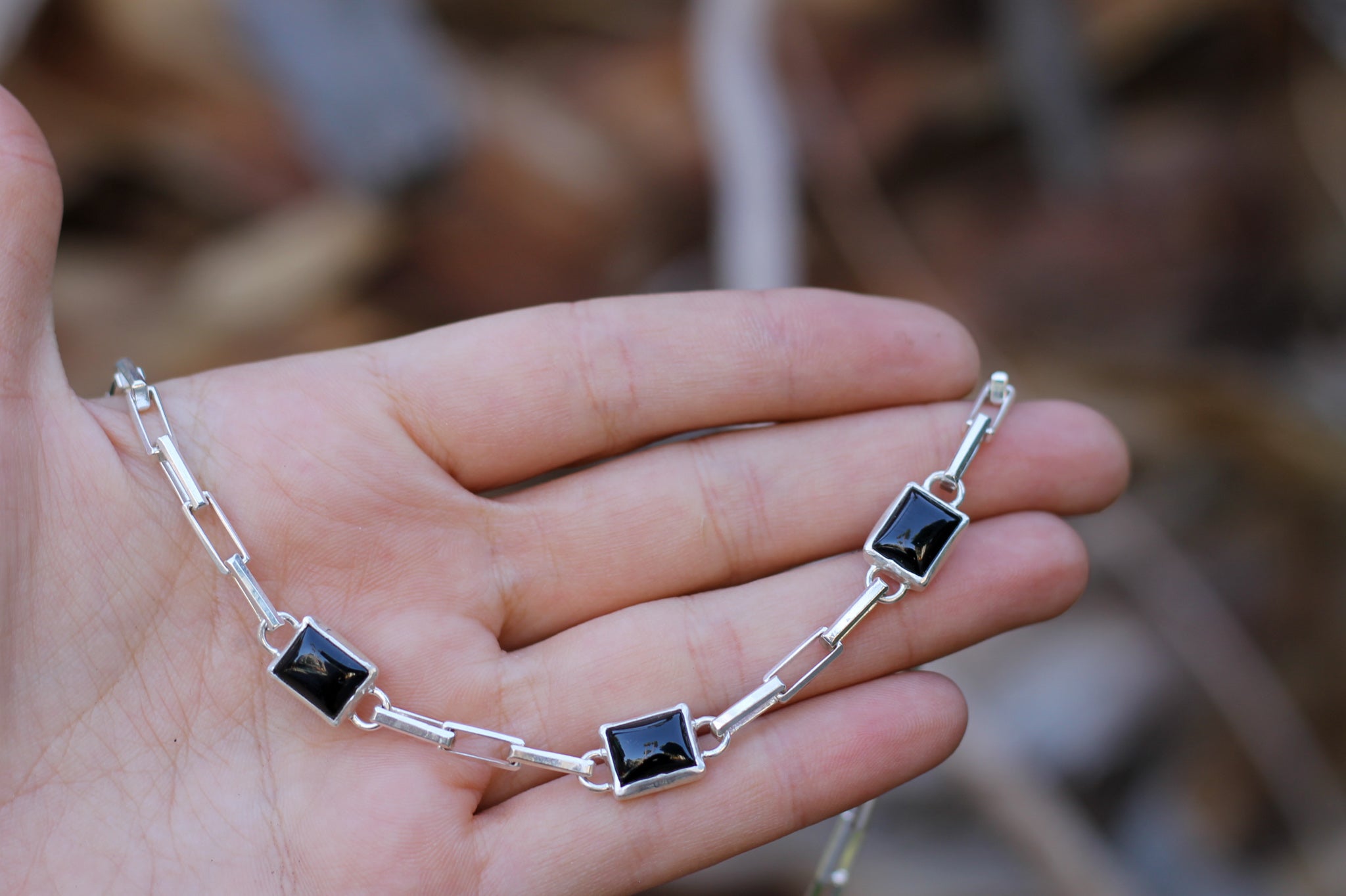 Triple Black Onyx Necklace